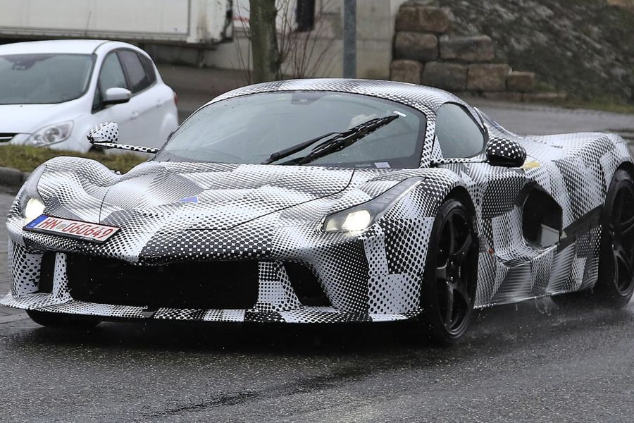 Ferrari LaFerrari hypercar successor spied with massive wing
